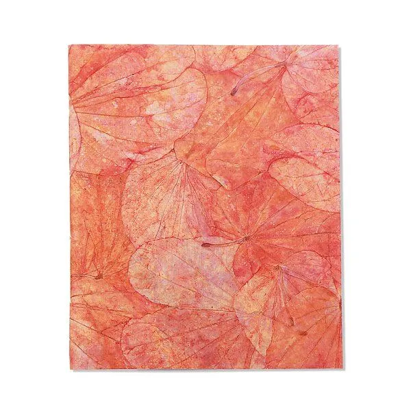 Sundara Sundara Notizbuch "Lotus Pond" aus handgeschöpftem Baumwoll-Papier, Orange, – Produktbild 2 von 2