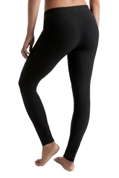 Leela Cotton Leela Cotton Damen Warm Leggings, Schwarz, – Produktbild 2 von 3