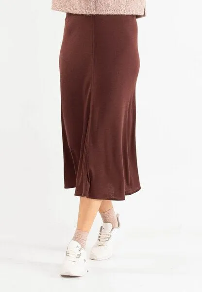 Alma & Lovis Alma & Lovis Midi-Rock aus Tencel und Wolle | Wool-Ten Rock, Feige (bordeaux), – Produktbild 2 von 2