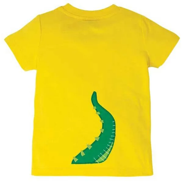 Frugi Frugi T-Shirt Krokodil in gelb James Applique T-Shirt – Produktbild 3 von 3