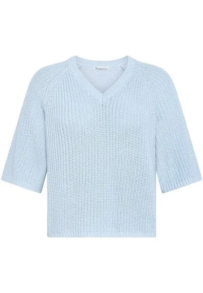 KnowledgeCotton Apparel KnowledgeCotton Apparel Kurzarm Pullover aus Biobaumwolle, Skyway (blau), – Produktbild 1 von 3