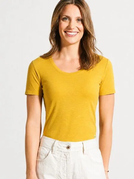 HempAge HempAge T-Shirt Slim fit Hanf/Biobaumwolle, Curry(gelb), – Produktbild 2 von 4
