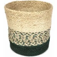 El Puente El Puente Korb | Fair Trade & Handmade aus Bangladesch, Grün,natur, – Produktbild 1 von 1