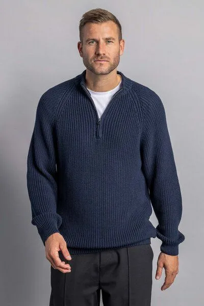 DIRTS dirts Knit Quarter Zip, Navy, – Produktbild 2 von 4