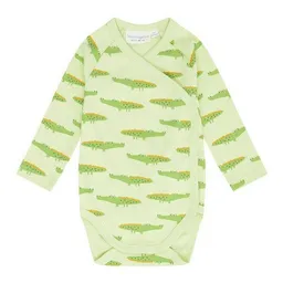 Sense Organics sense-organics Baby Wickelbody *Kroko grün*/*Kakadu pink* Gots & Fair Trade I Sense Organics – Produktbild 1 von 1