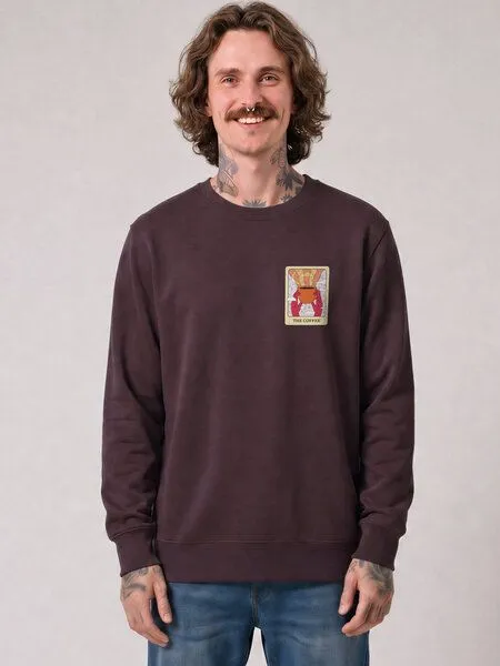watapparel watapparel Sweatshirt Unisex Tarot The Coffee, Red brown, – Produktbild 2 von 2