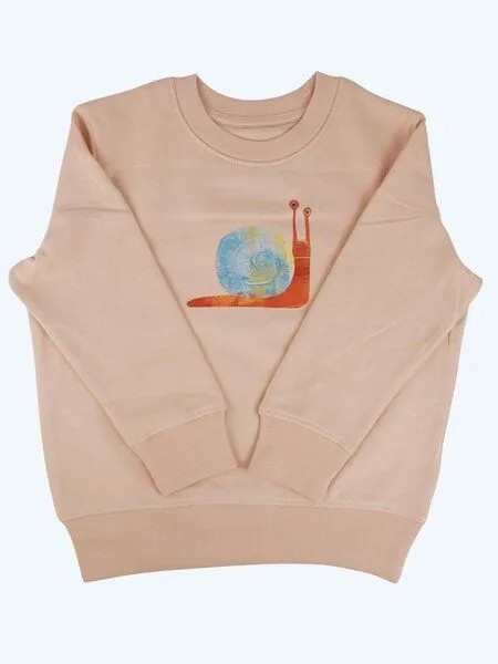 MelaDi Meladi Kinder Sweater aus Biobaumwolle - Schnecke auf Creme Latte, Natural white, – Produktbild 6 von 6