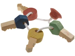 Nic natürlich spielen Schlüsselbund Bio Greifling aus Holz Bunte Schlüssel zum Fühlen und Greifen – Produktbild 1 von 1