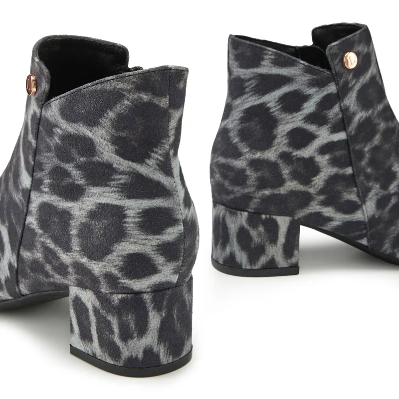 Lascana Stiefelette, Grau/leo, – Produktbild 1 von 3