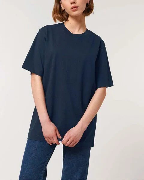 YTWOO YTWOO Sehr dickes Unisex T-Shirt | 240 g/qm | Top Premium Bio-Baumwolle, Navyblau, – Produktbild 2 von 4