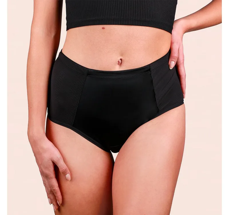 Taynie Taynie Periodenslip Highwaist ultra - Periodenunterwäsche sehr starke Blutung - Damen (Spar-Set, 3-St., 3er-Pack) Auslaufsichere Periodenunterwäsche / Periodenslip aus Bio Baumwolle, Schwarz, – Produktbild 2 von 5
