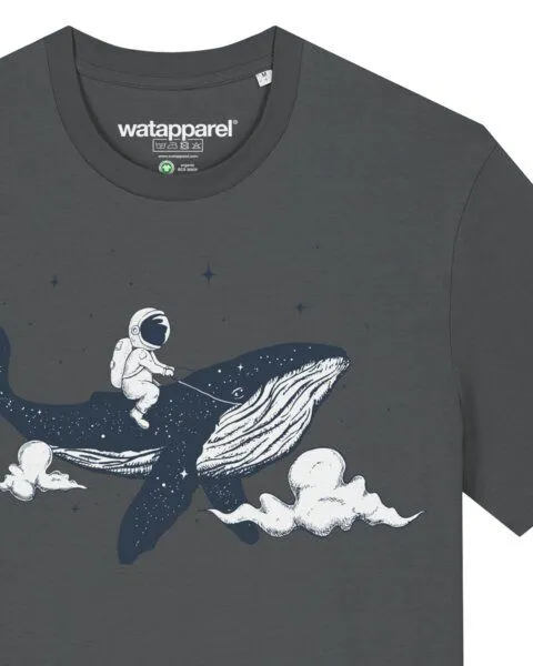 watapparel watapparel T-Shirt Unisex Spacewhale, Anthracite, – Produktbild 3 von 4