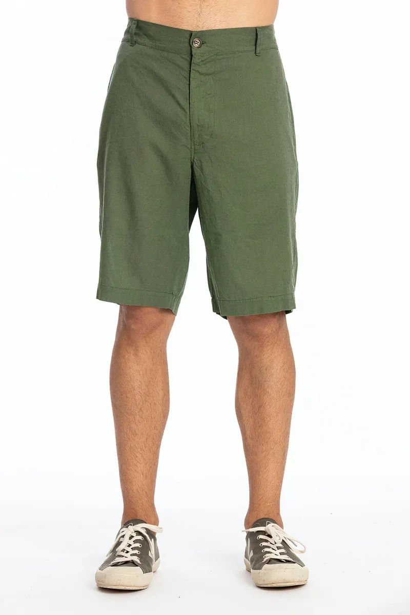 RAVENS VIEW IBIZA RAVENS VIEW IBIZA Herren vegan Shorts Kyros Waldgrün, Dunkelgrün, – Produktbild 1 von 2