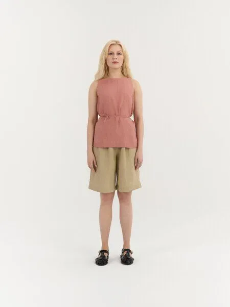 AmourLinen AmourLinen Leinen-Top mit Bindeband SERENA, Blush pink (rosa), – Produktbild 1 von 1