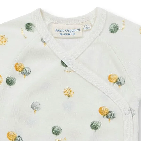 Sense Organics sense-organics Baby Wickelbody mit Baumdruck, Modell YGON, Weiß mit bäumen, – Produktbild 3 von 4