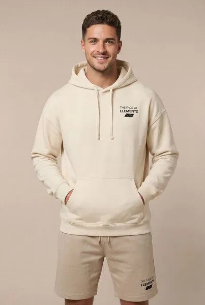 THE FACE OF ELEMENTS The Face of Elements Flow - Relaxed Fit Hoodie aus 100% Bio-Baumwolle, Nature (natur), – Produktbild 2 von 3