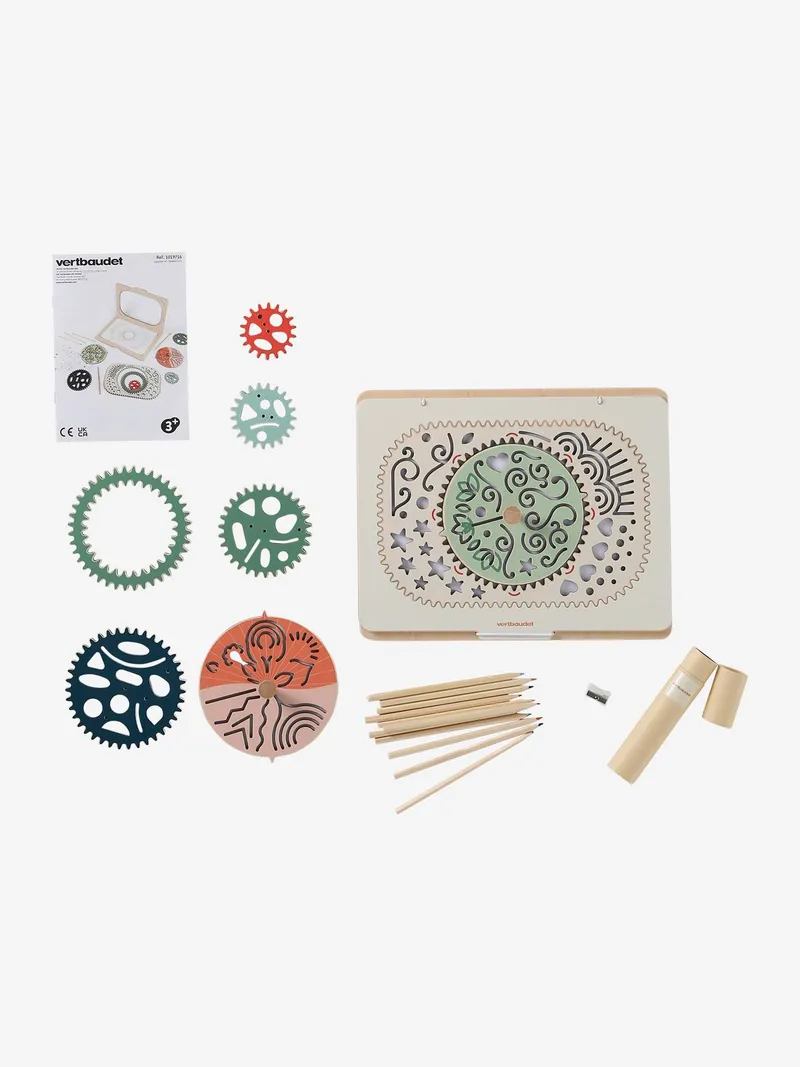Vertbaudet Kreativ-Set Spiralen und Mandalas aus FSC®-Holz, Braun, – Produktbild 2 von 4