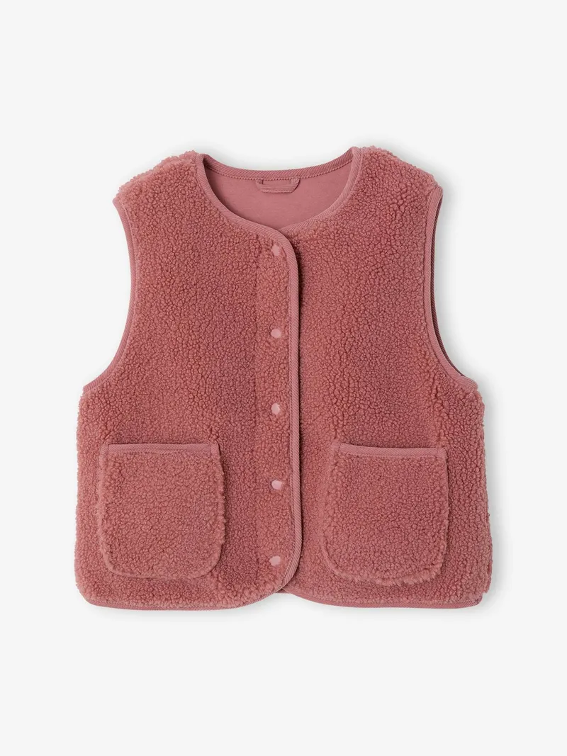 Vertbaudet Mädchen Weste aus Teddyfleece blush, Blush, – Produktbild 1 von 4