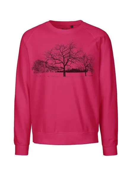 Peaces.bio - handbedruckte Biomode Peaces.bio - handbedruckte Biomode Sweatshirt Landscape Unisex, Pink, – Produktbild 1 von 2
