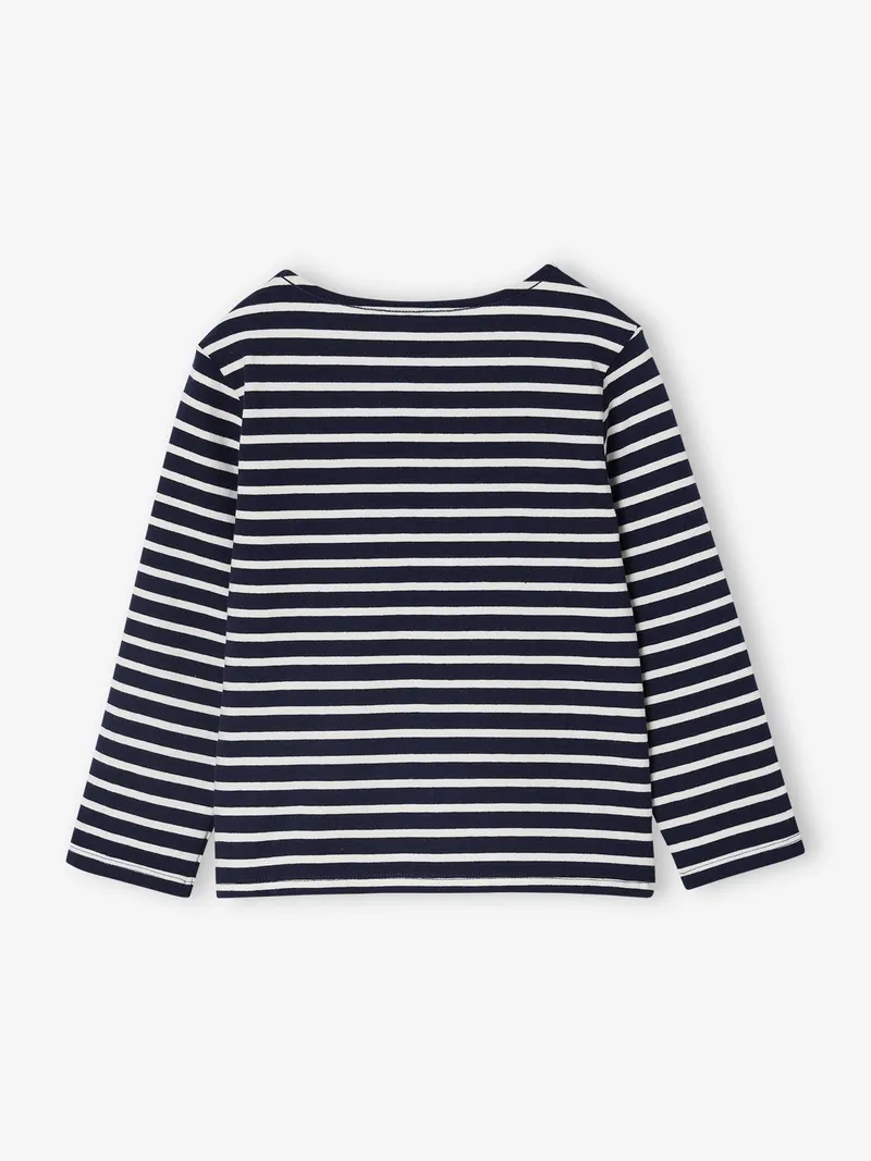Vertbaudet Mädchen Ringelshirt personalisierbar, Marine, – Produktbild 2 von 3