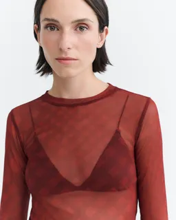thinking mu Thinking MU Damen vegan Top Tere Durchscheinend Rot – Produktbild 1 von 1