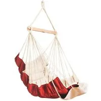 MacaMex MacaMex SoftChair Hängestuhl XL mit Fußablage gepolstert, wetterfest, Hot chocolate (rot), – Produktbild 1 von 1
