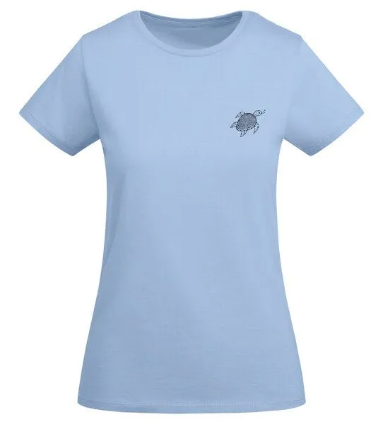 vis wear vis wear Die Schildkröte aus dem Ozean - Damen Organic Shirt, Blau, – Produktbild 4 von 4