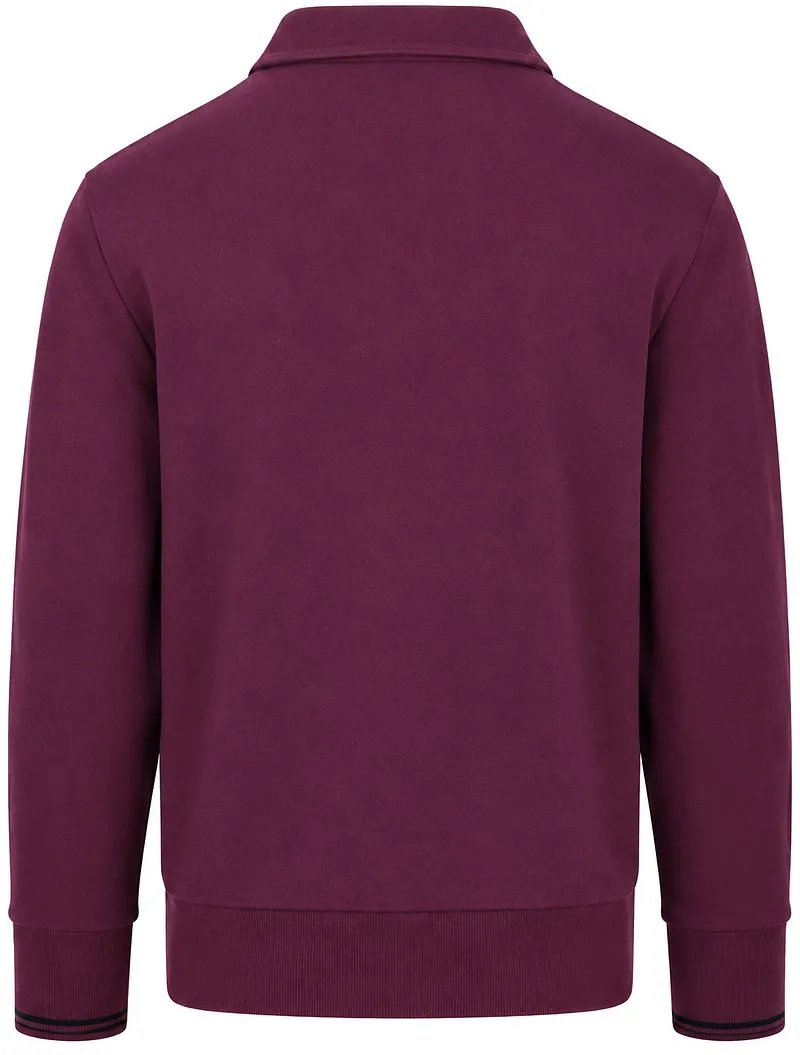 Fred Perry Fred Perry Langarm-Poloshirt Half Zip Plum - Größe M, Violett, – Produktbild 4 von 4