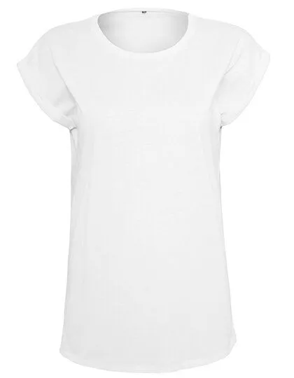 Build Your Brand Build Your Brand Bio-T-Shirt mit verlängerter Schulter für Damen, Weiss, – Produktbild 2 von 4