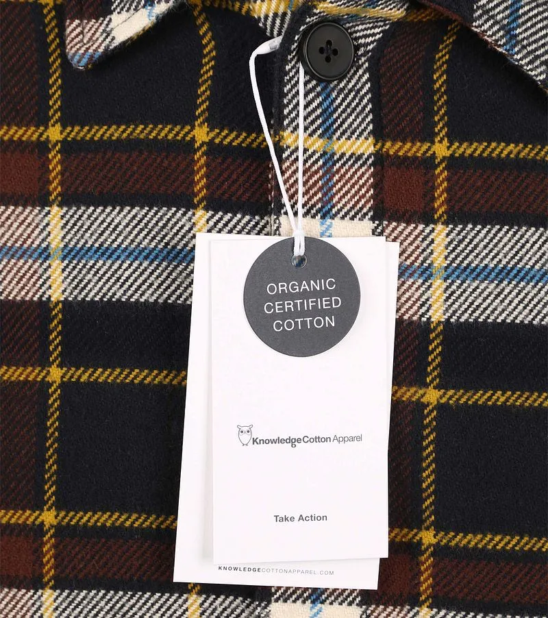 KnowledgeCotton Apparel Knowledge Cotton Apparel Überhemd Dunkelblau Kariert - Größe M, Blau, – Produktbild 4 von 4