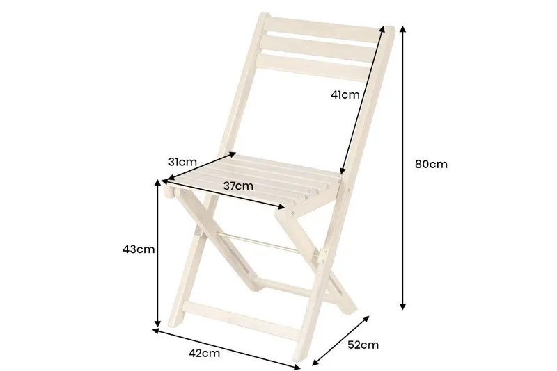 riess-ambiente Gartenstuhl BALI natur hell – Massivholz, klappbar, wetterfest, Outdoor (Einzelartikel, 1 St), klappbarer Balkonstuhl aus Massivholz – ideal für Garten & Terrasse, Beige, – Produktbild 3 von 5
