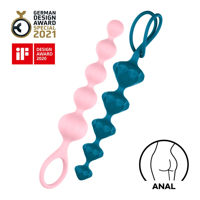 Satisfyer Satisfyer Love Beads aus Silikon, 20,5 cm, Blau, – Produktbild 1 von 1