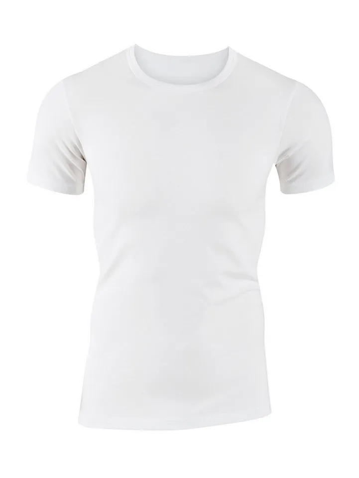 CALIDA CALIDA Rundhalsshirt Evolution schmale Passform, Kurzarm, weich, Single Jersey, elastisch, Weiß, – Produktbild 2 von 5