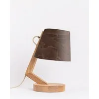 ALMUT von Wildheim ALMUT von Wildheim dimmbare Tischlampe aus Eiche mit Lampenschirm aus Naturmaterialien, Walnuss (braun), – Produktbild 1 von 1