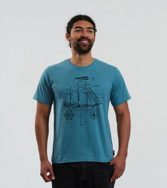 Gary Mash GARY MASH T-Shirt Sailor aus Biobaumwolle, Türkisblau (blau), – Produktbild 2 von 4