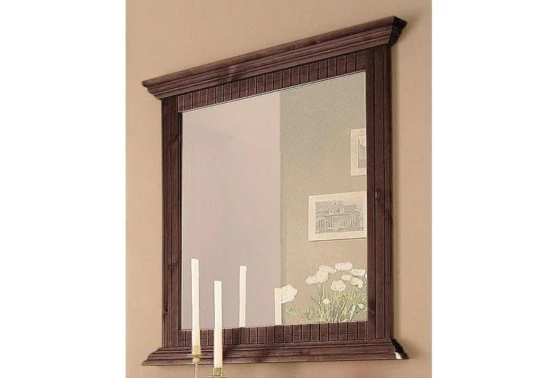 OTTO home Spiegel Rustic, Garderobenspiegel, Landhausstil (Made in Europe), Rahmen in Kiefer massiv, Breite 78 cm, mit Zierfräsungen, Braun, – Produktbild 2 von 8