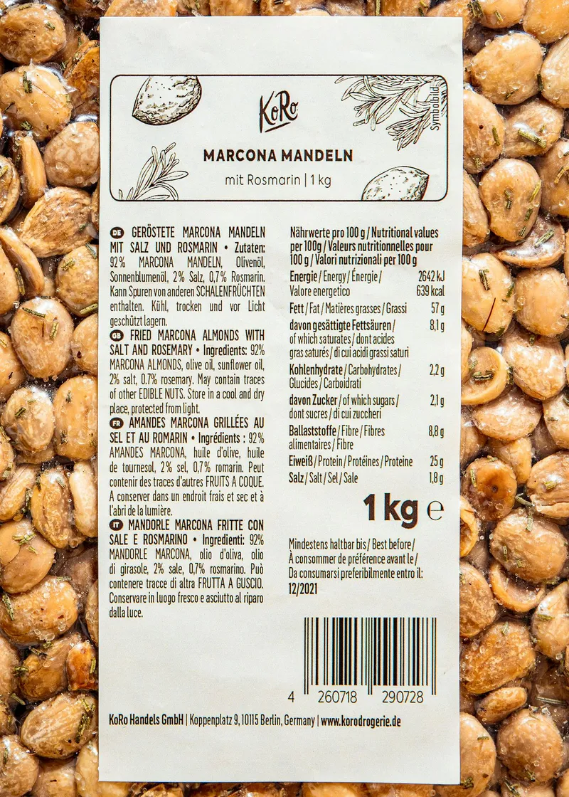 KoRo Marcona Mandeln mit Rosmarin 1 kg – Produktbild 3 von 5