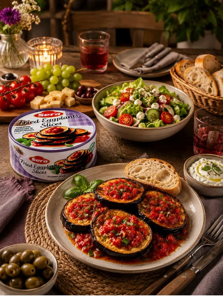 SERA FOOD Fertiggericht Gebratene Auberginenscheiben – mediterran & servierfertig, (Vegane Konserven), Spezialität, servierfertig, vegan/vegetarisch, hochwertige Zutaten – Produktbild 3 von 4