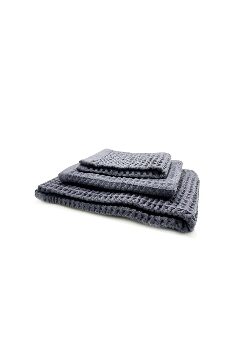 thies thies unisex vegan Washi Matou Waffelhandtuch Neri Grau, Grau, – Produktbild 1 von 2