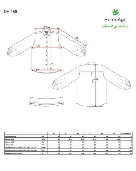 HempAge HempAge Modische Bluse Hanf/Biobaumwolle, Peanut (gelb), – Produktbild 3 von 4