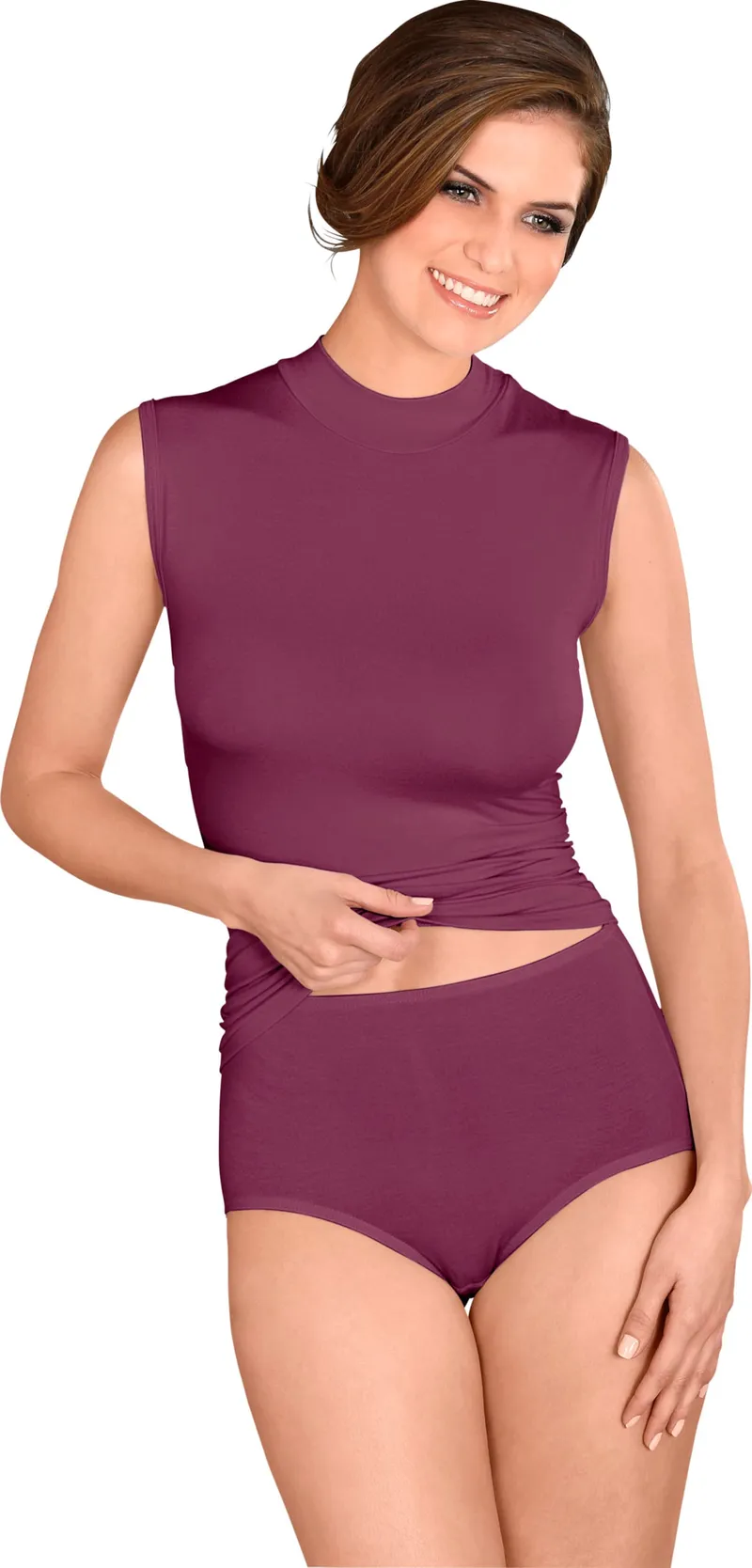 wäschepur Stehkragenshirt himbeerrot, Himbeerrot, – Produktbild 2 von 2