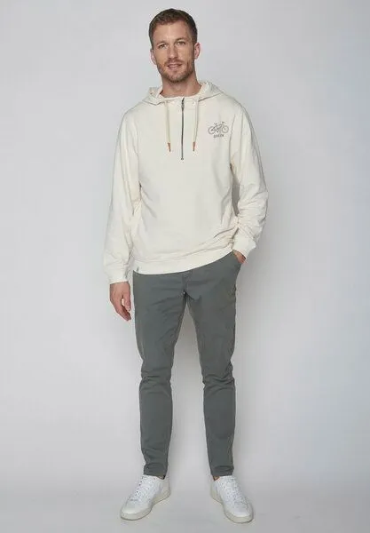 GreenBomb GREENBOMB Bike Ride On Summer Mirror - Lässiger Half-Zip aus Bio-Baumwolle / hochwertiger Print / GOTS / Fair & Vegan, Weiß (creme white), – Produktbild 3 von 4