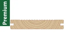 woodstore24 Europäische Lärche, Premiumqualität, 26 mm (S) x 148 mm (B), Oberfläche fein geriffelt / Sichtseite nachsortiert, 13 % Holzfeuchte, aufspreiselfrei, mit seitlicher Nut, Länge: 2,00 m – Produktbild 1 von 1