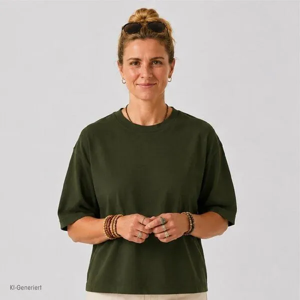 Ethnotek Ethnotek Heavyweight Organic Cotton Oversized T-Shirt, Dunkelgrün - forest, – Produktbild 2 von 3