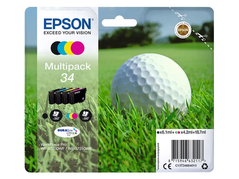 Epson Epson 4er Set Tintenpatronen T3466/ 34 schwarz, cyan, magenta, gelb – Produktbild 2 von 2