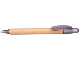 Memo PEFC-zertifizierter Holz-Druckkugelschreiber 'Prisma' mit rauch transparenten Funktionstei – Produktbild 1 von 1
