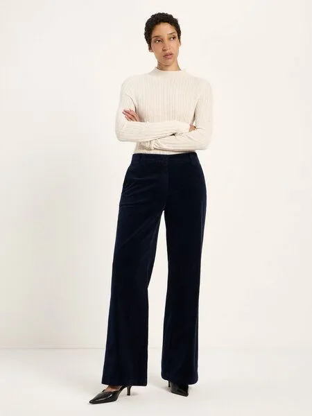 LANIUS LANIUS Kord Marlenehose (GOTS) aus Bio-Baumwolle, Midnight, – Produktbild 1 von 4