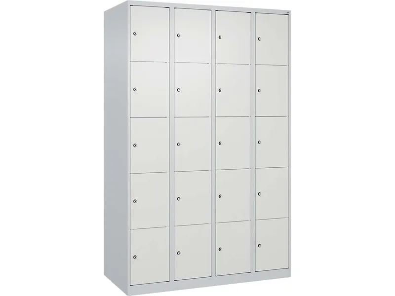 C+P C+P Schließfachschrank Classic PLUS, 20 Fächer, 1850x1200x500mm, Lichtgrau/Verkehrsweiß – Produktbild 1 von 1
