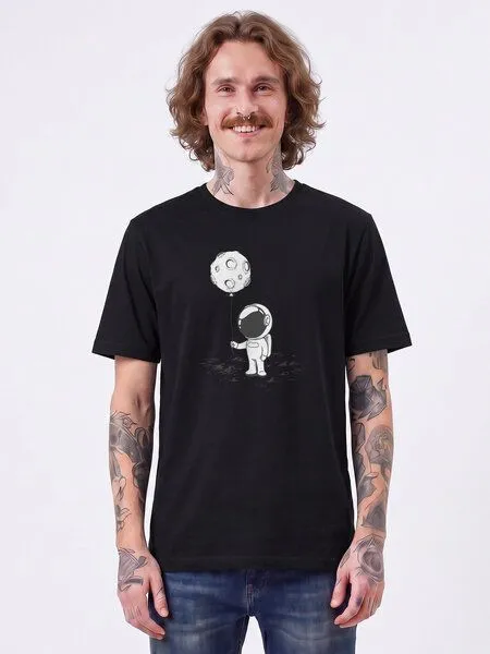 watapparel watapparel T-Shirt Unisex Kleiner Astronaut mit Luftballon, Black, – Produktbild 2 von 2