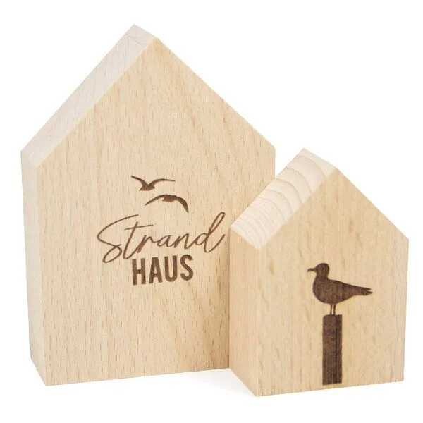 Bow & Hummingbird Bow & Hummingbird 2er Set Deko-Holzhäuschen Strandhaus – Produktbild 3 von 4